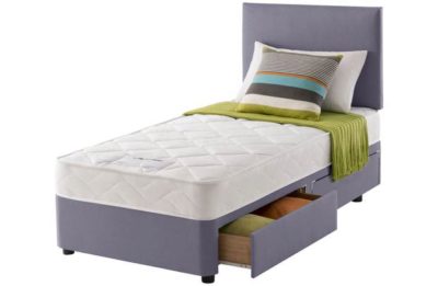 Layezee Calm Micro Quilt Single 2 Drawer Heather Divan Bed Layezee Calm Micro Quilt Single 2 Drawer Heather Divan Bed